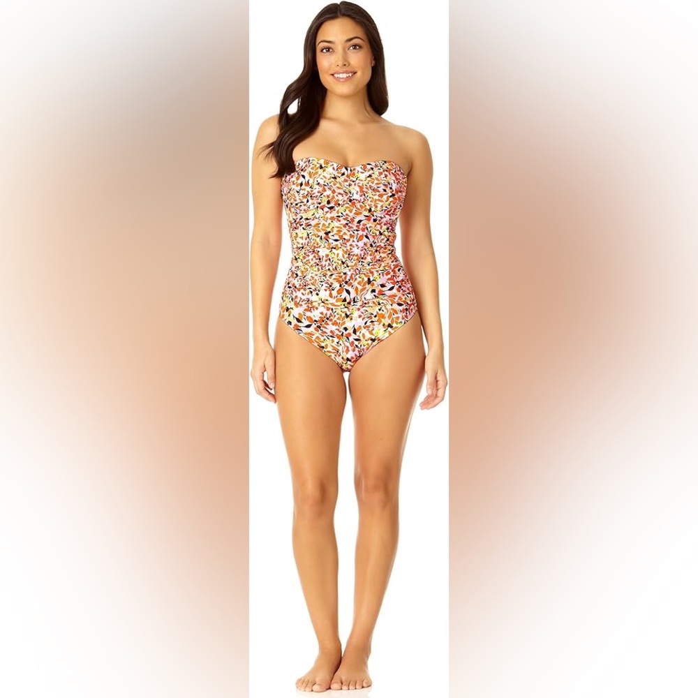 Anne Cole Colorful Strapless Swimsuit